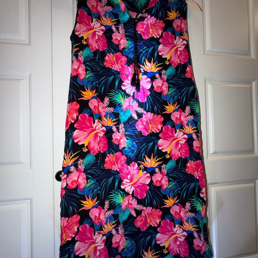 AND Vibrant Pink and Blue Floral Dress